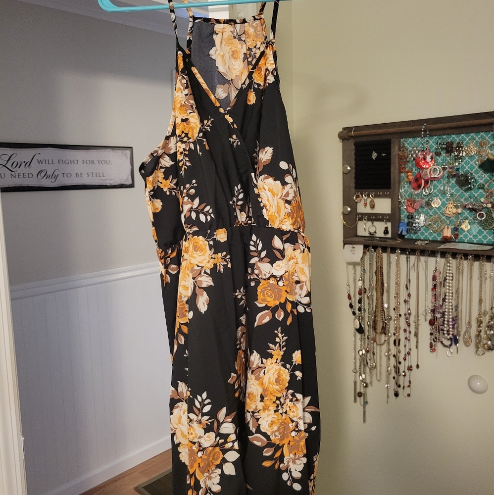 Spaghetti strapped floral dress